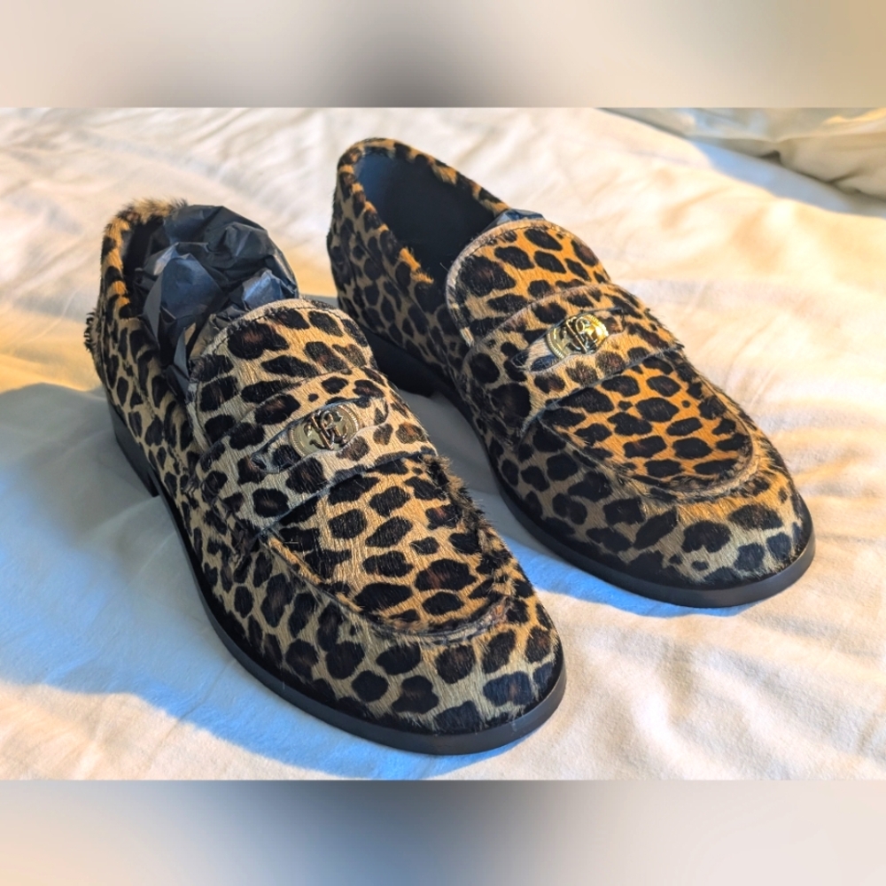 Roberto Cavalli Leopard Leather Penny Loafers